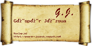 Gáspár Józsua névjegykártya